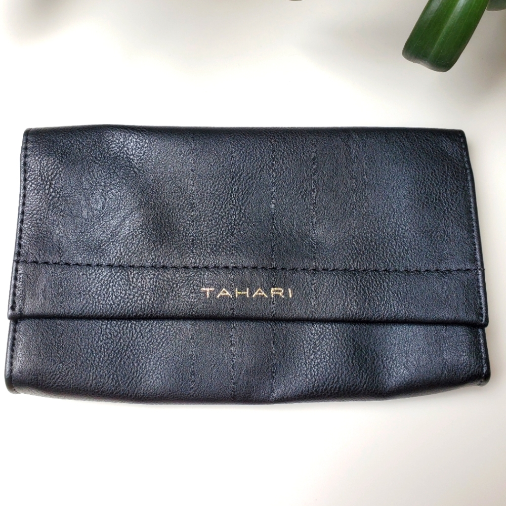 Tahari black clutch purse